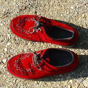 Women's Size 7 Burgundy Suede VIVA Mondo Creepers, TUK.